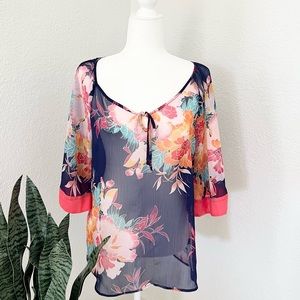EXPRESS SHEER FLORAL TOP